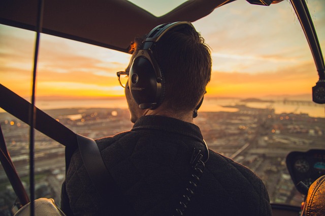 Pilot demonstrating safety gear