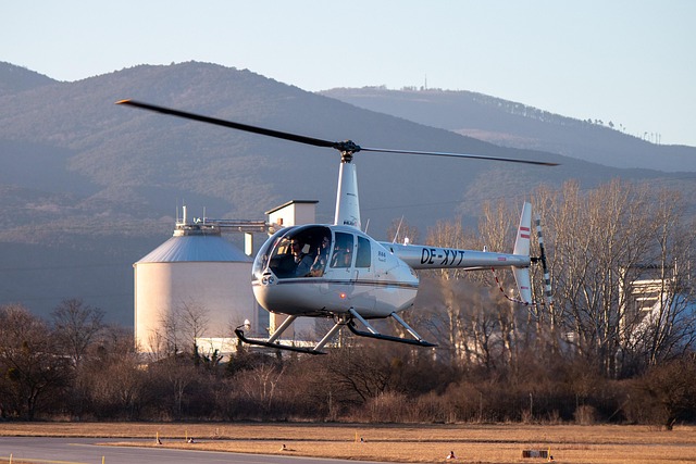 Helicopter taking off