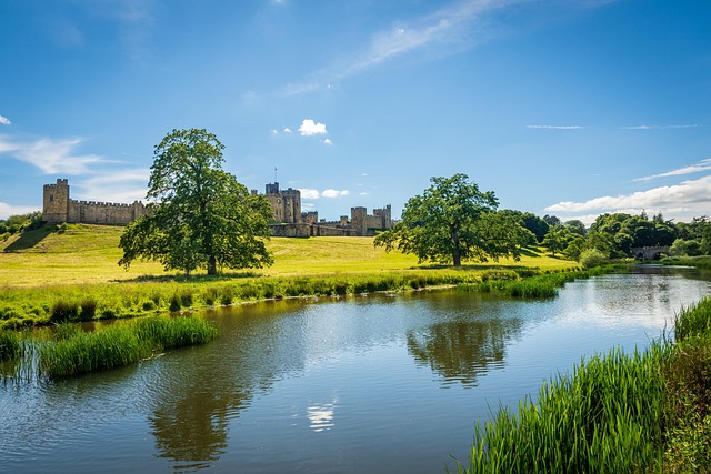 Helicopter sightseeing route over Northumberland castles and coastline